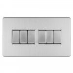 Eurolite ECSS6SWW Concealed 3mm 6 gang 10A 2Way switch, Stainless Steel
