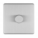 Eurolite ECSS1DLED Concealed 3mm 1 gang LED Push On Off 2Way dimmer, Stainless Steel