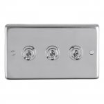 Eurolite PSST3SW Stainless steel 3 gang toggle switch, Polished Stainless Steel