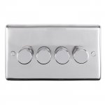 Eurolite PSS4D400 Stainless steel 4 Gang dimmer, Polished Stainless Steel