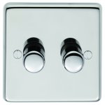 Eurolite PSS2DLED Stainless steel 2 Gang dimmer, Polished Stainless Steel