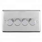 Eurolite PSS4DLED Stainless steel 4 Gang dimmer, Polished Stainless Steel