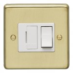 Eurolite SBSWFW Stainless steel Switched fuse spur, Satin Brass, White rocker