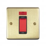 Eurolite SB45ASWNSB Stainless steel 45A switch with neon indicator, Satin Brass