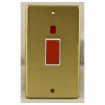 Eurolite SB45ASWNW Stainless steel 45A switch with neon indicator, Satin Brass