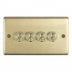 Eurolite SBT4SW Stainless steel 4 gang toggle switch, Satin Brass