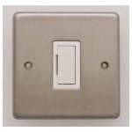 Eurolite SSSUSWFW Stainless steel Unswitched fuse spur, Satin Stainless Steel, White interior