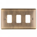 Eurolite EN-G3ABB Enhance Decorative 3 gang grid plate, Antique Brass