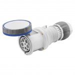 Gewiss GW63048H 63A 2P+E 200-250V 50/60Hz Blue IP66/IP67/IP68/IP69, mantle terminal straight connector