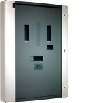 Hager JN206BG 250A Invicta 3 Panelboard: 6 Way 125A Outgoers Glazed Door