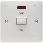 Hager WMDP50N Sollysta 50A Double Pole White Wall Switch 1 Gang with LED Indicator