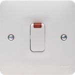 Hager WMDP84N Sollysta 20A Double Pole White Wall Switch with LED Indicator