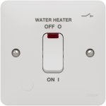 Hager WMDP85FONI Sollysta 20A Double Pole Switch Isolation Function LED & Flex Outlet, Print WATER HEATER