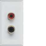 Hager WMMPP Sollysta White Euromodule Phono Plugs: Red/Black