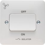 Hager WMPS3PIF Sollysta 3 Pole White Isolator Switch with 'FAN' Symbol