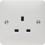 Hager WMS81 Sollysta 13A 1 Gang White Unswitched Socket