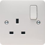 Hager WMSS81 Sollysta 13A 1 Gang Double Pole White Switched Socket