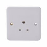 Schneider Electric GGBL3080 Lisse 1G 5A Round Pin Unswitched Socket White
