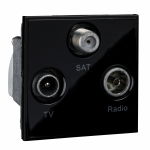 Schneider Electric GUE7081B Lisse EURO TV RAD SAT 2 MOD BLK