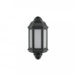 Bell Lighting 10353 8W Retro Vintage LED Half Lantern - Black, PIR, IP54, 4000K