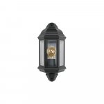 Bell Lighting 10361 Retro Half Lantern Black with PIR (lamp not included)