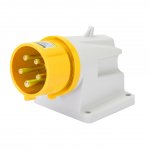 Gewiss GW60401 16A 2P+E 100-130V 50/60Hz Yellow IP44/IP54, screw wiring 90° angled surface mounting inlet
