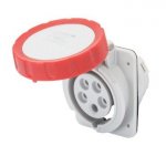 Gewiss GW62232H 16A 3P+N+E 380-415V 50/60Hz Red IP66/IP67, screw wiring 10° angled flush mounting outlet