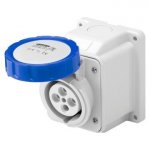 Gewiss GW62426 16A 2P+E 200-250V 50/60Hz Blue IP67, screw wiring 10° angled surface mounting outlet