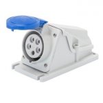 Gewiss GW62488 32A 2P+E 200-250V 50/60Hz Blue IP44, screw wiring 90° angled surface mounting outlet
