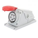 Gewiss GW62493 132A 3P+N+E 380-415V 50/60Hz Red IP44, screw wiring 90° angled surface mounting outlet
