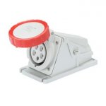 Gewiss GW62504 16A 3P+E 380-415V 50/60Hz Red IP67, screw wiring 90° angled surface mounting outlet