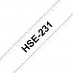 Brother Pro Tape HSe-231 Heat shrink tube - Black on White, 11.7mm