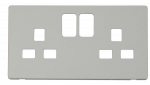 CLICK SCP436PW DEFINITY Polar White 13A 2 Gang Switched Socket Outlet Cover Plate