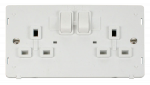 CLICK SIN036PW DEFINITY Polar White Insert 13A 2 Gang Double Pole Switched Socket Outlet Insert