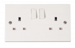 CLICK PRW036 POLAR 13A 2 Gang Double Pole Switched Socket Outlet Polar White