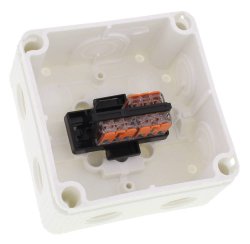 WISKA 10109675 COMBI 407 WH / 3-221-413 junction box, 95 x 95 x 60mm, white, plastic, with Wago terminals