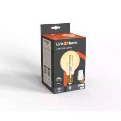  Link2Home L2HFE27L6W Smart colour-change balloon filament lamp bulb, E27 base