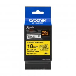 Brother Pro Tape TZe-S641 Strong adhesive tape - Black on Yellow, 18mm