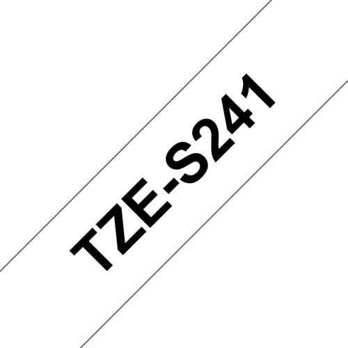 Brother TZe-S241 Labelling Tape Cassette  Black on White Strong Adhesive, 18mm wide