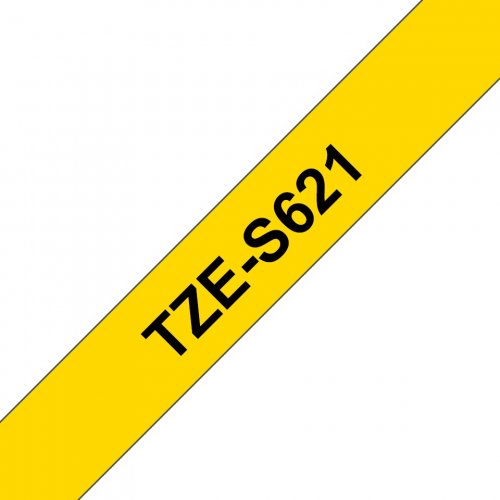 Brother Pro Tape TZe-S621 Strong adhesive tape - Black on Yellow, 9mm