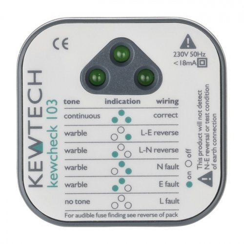 Kewtech KEWCHECK 103 Reliable socket tester