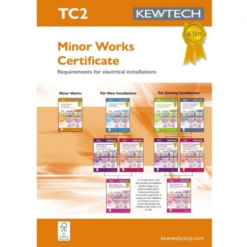 Kewtech TC2 - Minor works certification book