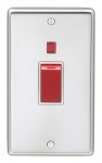 Eurolite PSS45ASWNW Stainless steel 45A switch with neon indicator, Polished Stainless Steel