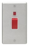Eurolite SSS45ASWNW Stainless steel 45A switch with neon indicator, Satin Stainless Steel