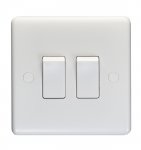 Eurolite PL3022 Enhance White plastic 2 gang switch