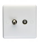 Eurolite PL4327 Enhance White plastic TV & SAT TV outlet