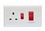 Eurolite PL3310 Enhance White plastic 45A switch with 13A socket