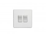 Eurolite ECW2SWW Concealed 3mm 2 gang switch, Matt White