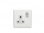 Eurolite ECW1SOW Concealed 3mm 1 gang socket, Matt White