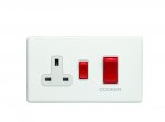 Eurolite ECW45ASWASW Concealed 3mm 45A switch with 13A socket, Matt White